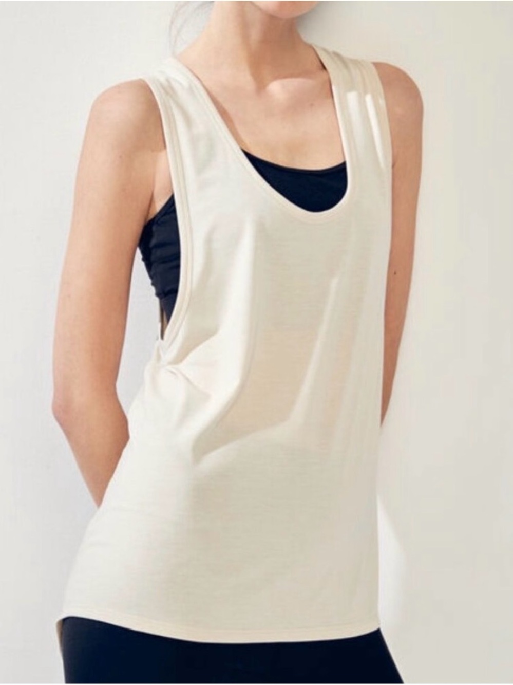 Varley Elenda Cream Scoop Neck Tank XS